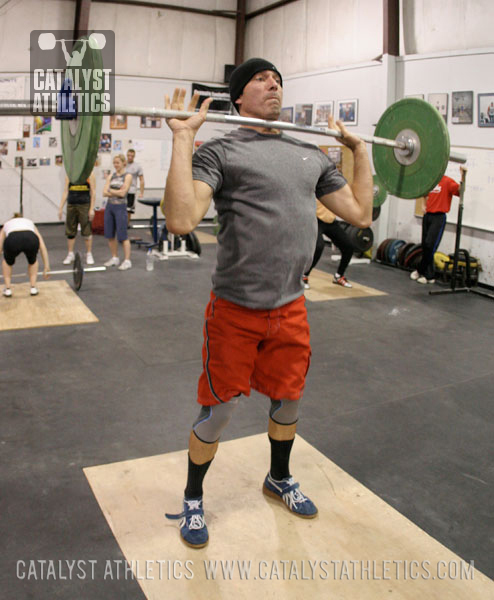 Derek adjusting for the jerk - Olympic Weightlifting, strength, conditioning, fitness, nutrition - Catalyst Athletics 