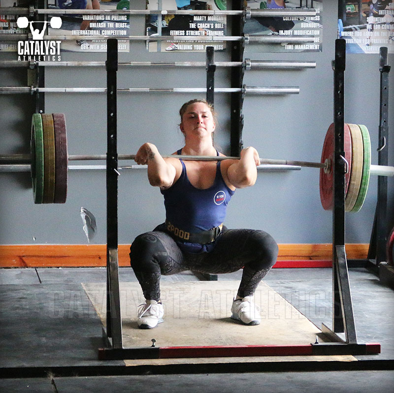 Mattie front squat - Olympic Weightlifting, strength, conditioning, fitness, nutrition - Catalyst Athletics 